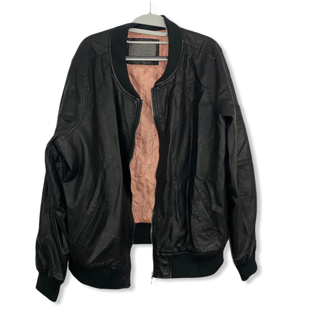 Leatherette Bomer Jacket